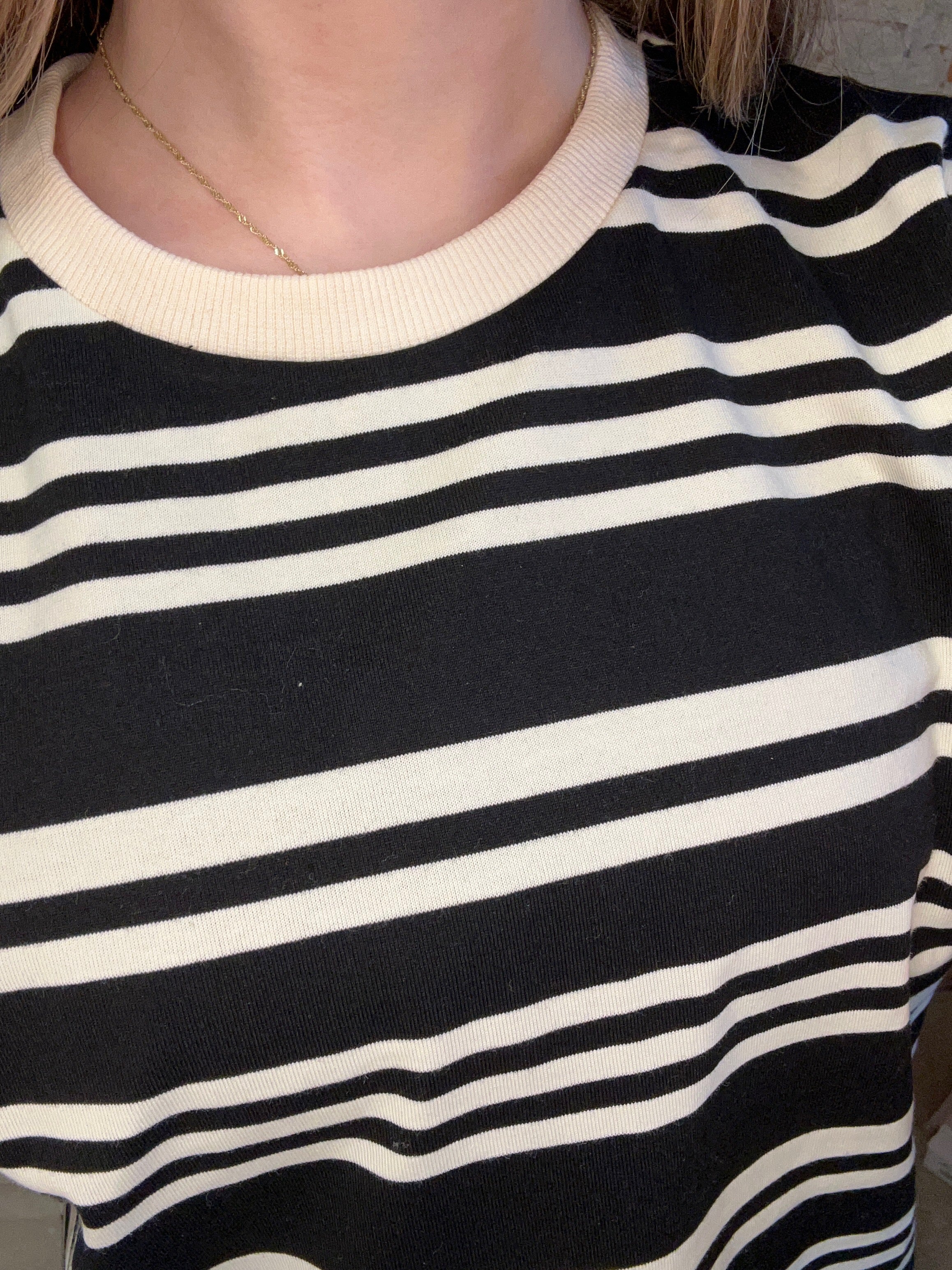 Sarah Black & White Striped Top-Short Sleeves-Miou Muse-The Funky Zebra Ames, Women's Fashion Boutique in Ames, Iowa