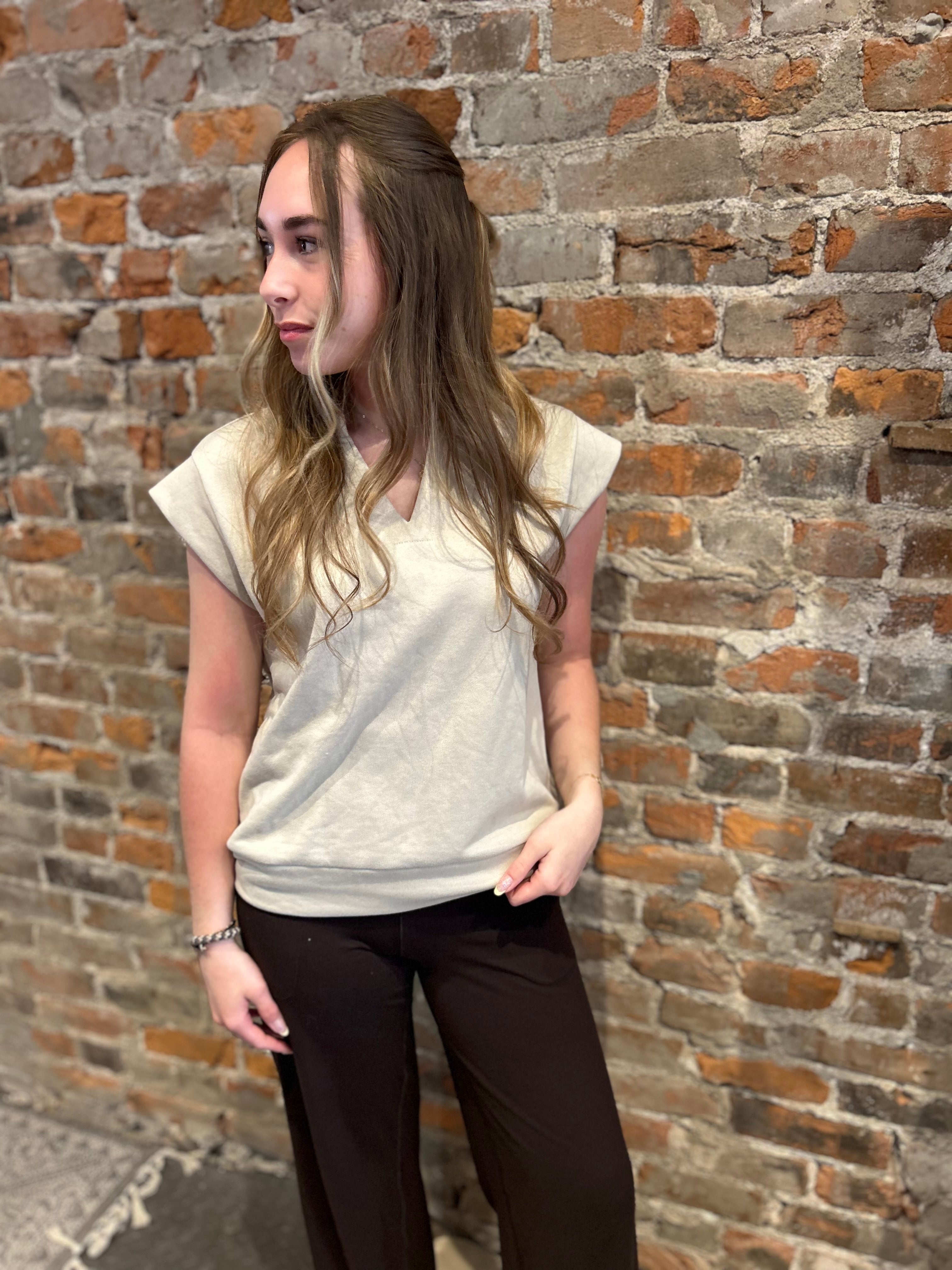 Anne Cap Sleeve Sweatshirt-apparel-Staccato-The Funky Zebra Ames, Women's Fashion Boutique in Ames, Iowa