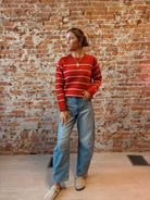 Bianca Striped Sweater-apparel-Staccato-The Funky Zebra Ames, Women's Fashion Boutique in Ames, Iowa