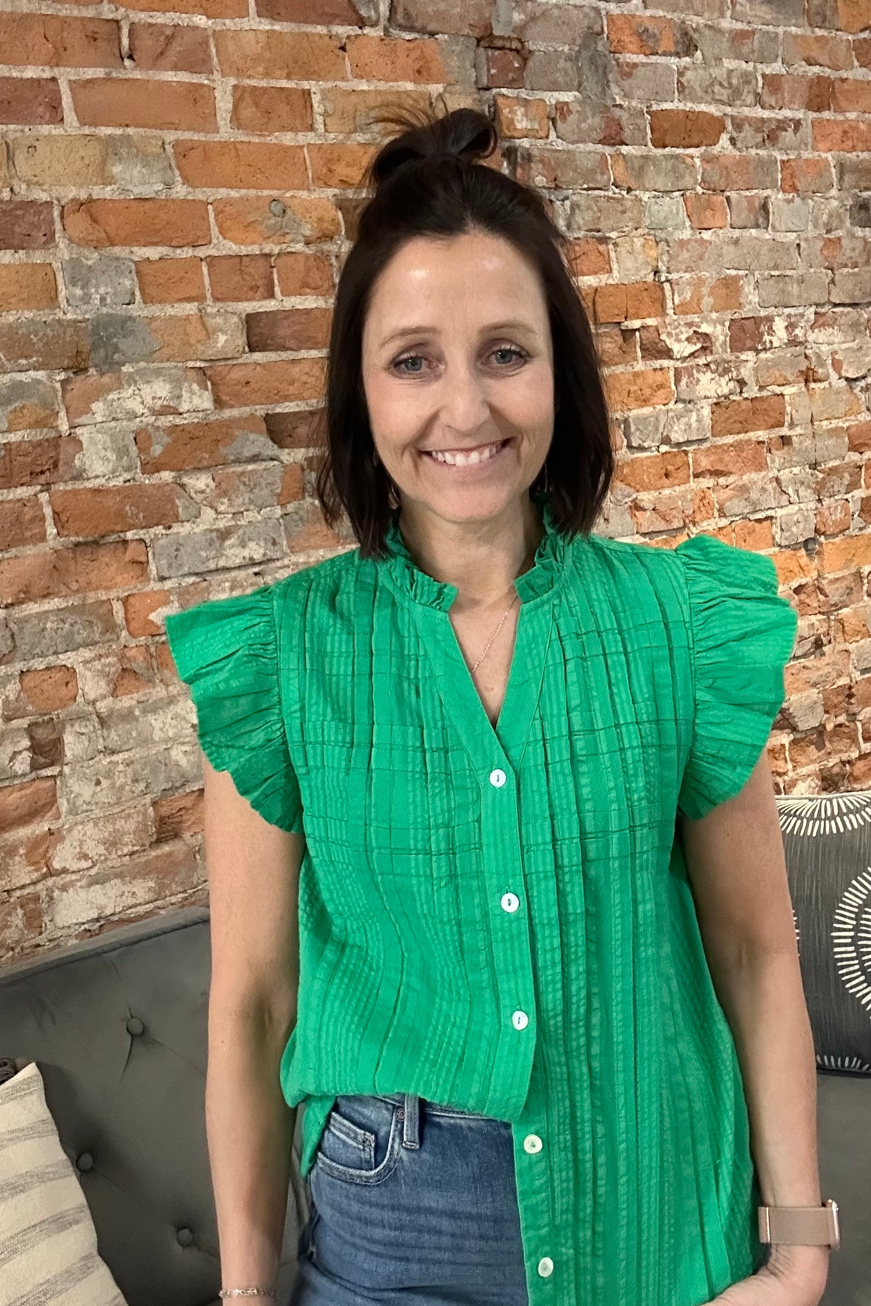 Irena Flutter Sleeve Top-apparel-THML-The Funky Zebra Ames, Women's Fashion Boutique in Ames, Iowa