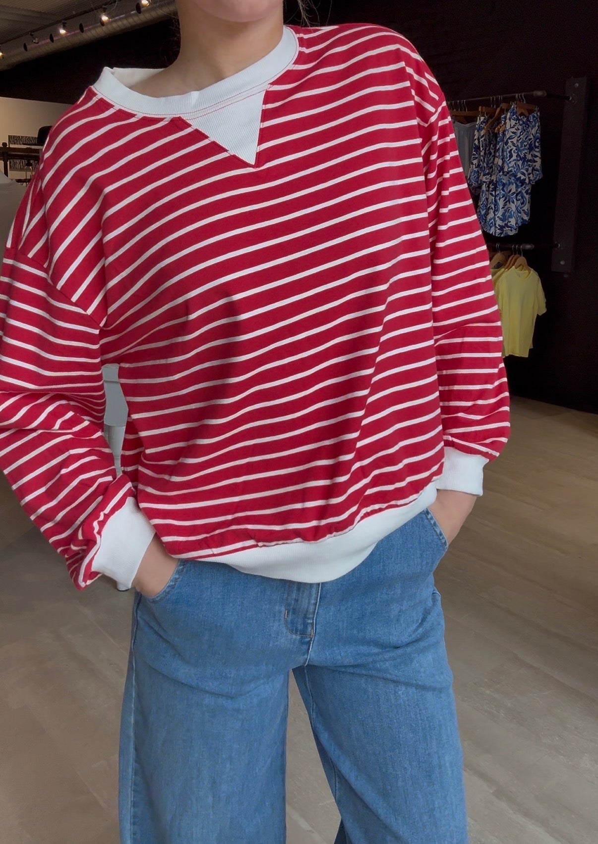 Maggie Striped Long Sleeve Pullover-Zenana-The Funky Zebra Ames, Women's Fashion Boutique in Ames, Iowa