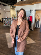 Alissa Suede Car Coat-Jackets-Way-The Funky Zebra Ames, Women's Fashion Boutique in Ames, Iowa