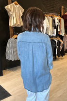 Sara Chambray Button Down Top-Long Sleeves-Doe and Rae-The Funky Zebra Ames, Women's Fashion Boutique in Ames, Iowa