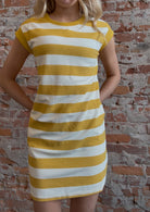 Waffle Knit Striped Tank Dress-Dresses-Hayden-The Funky Zebra Ames, Women's Fashion Boutique in Ames, Iowa