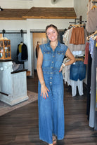 Darla Denim Jumpsuit-2 washes-Jumpsuits-Bluivy-The Funky Zebra Ames, Women's Fashion Boutique in Ames, Iowa