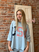 USA Patched Blue Top-Jodifl-The Funky Zebra Ames, Women's Fashion Boutique in Ames, Iowa