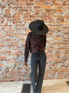 Brown Mock Neck Pullover-Sweaters-Blu Pepper-The Funky Zebra Ames, Women's Fashion Boutique in Ames, Iowa