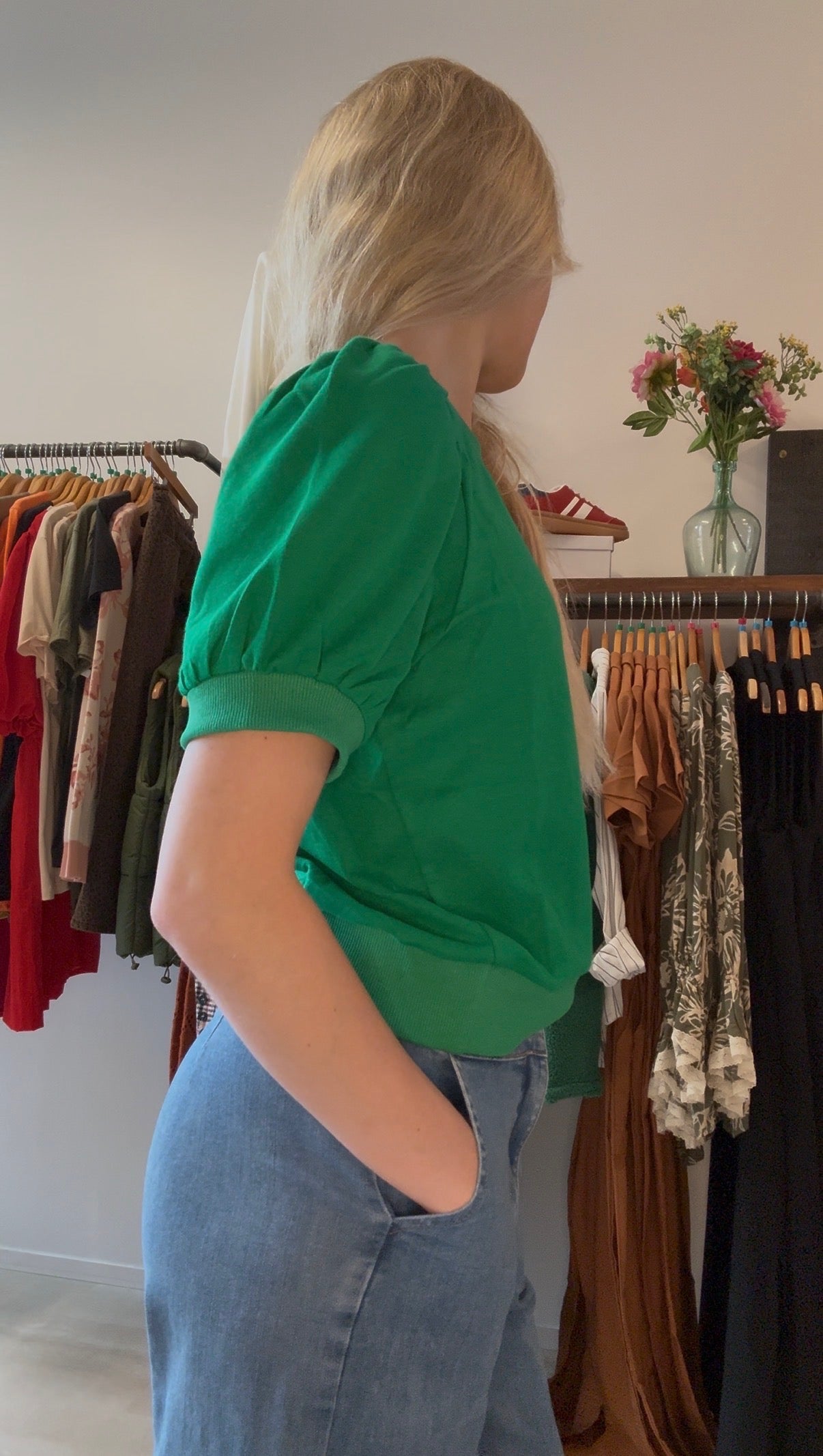 Lottie Puff Sleeve Pullover-apparel-Glam-The Funky Zebra Ames, Women's Fashion Boutique in Ames, Iowa
