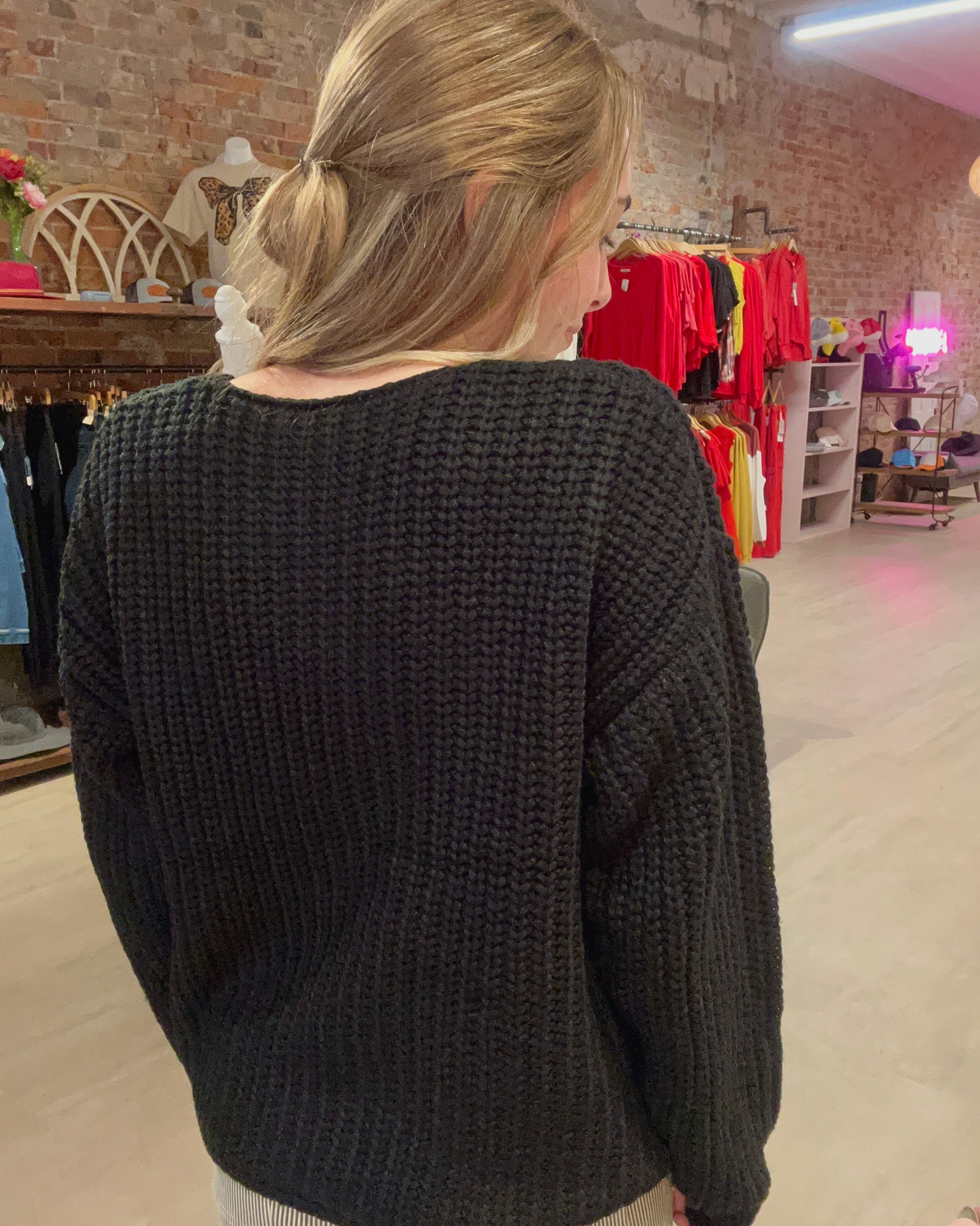 Teri Black Cardigan-Cardigans-Jodifl-The Funky Zebra Ames, Women's Fashion Boutique in Ames, Iowa