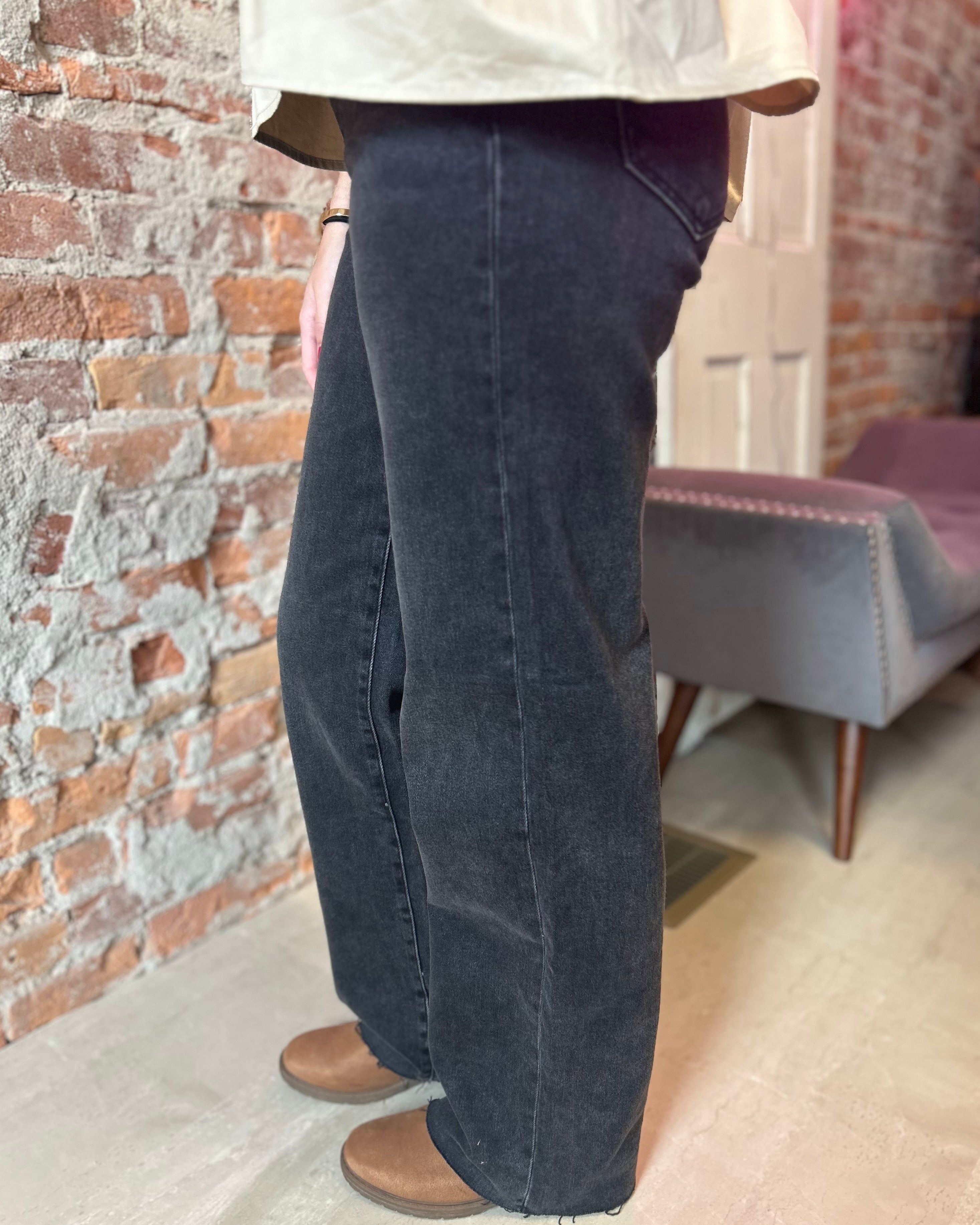 Hidden Dark Gray Jeans-Jeans-Hidden-The Funky Zebra Ames, Women's Fashion Boutique in Ames, Iowa