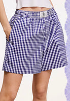Cicily Gingham Boxer Shorts-Shorts-La Miel-The Funky Zebra Ames, Women's Fashion Boutique in Ames, Iowa