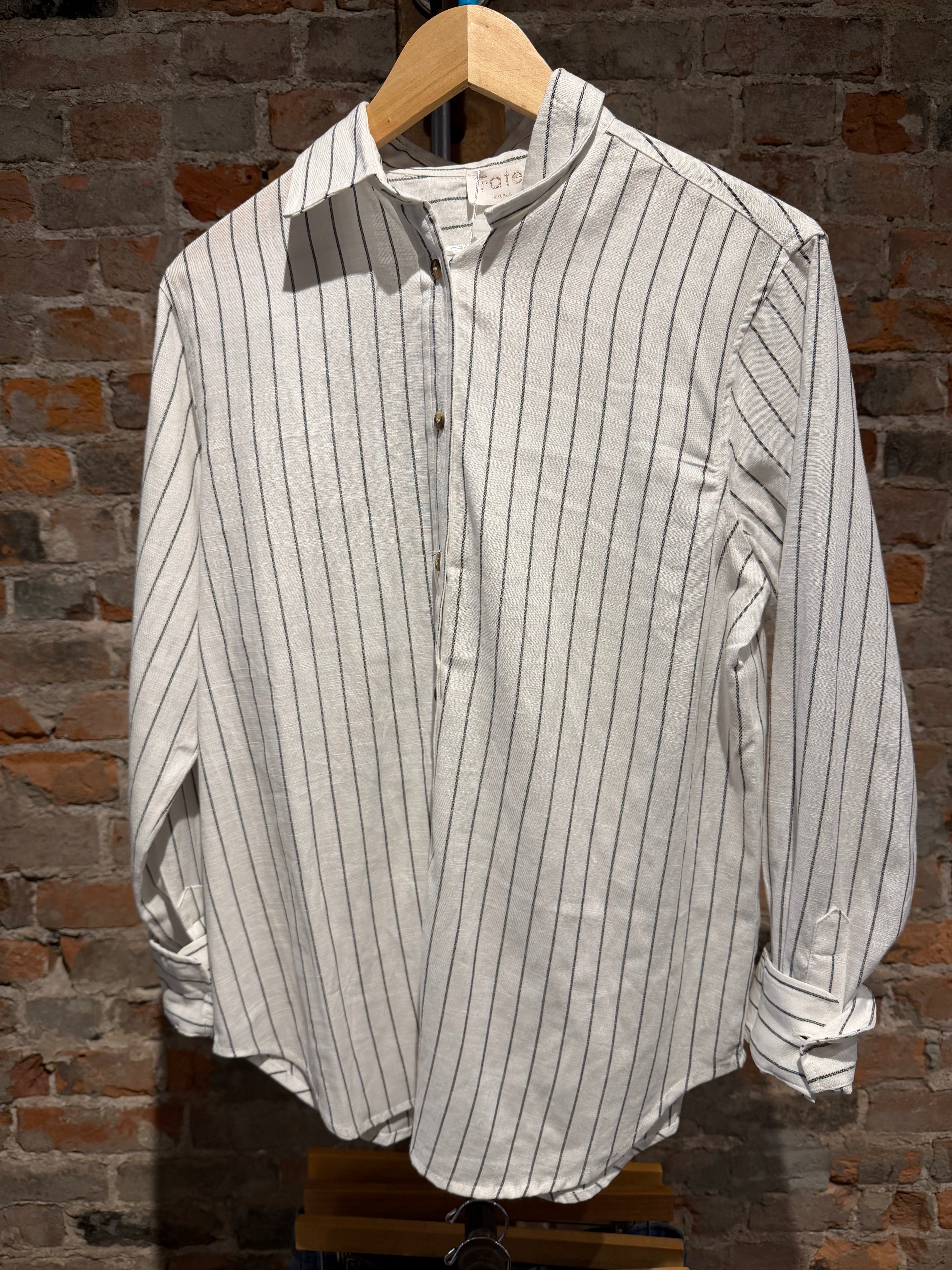 Trinity Tencel Striped Button Down-fate-The Funky Zebra Ames, Women's Fashion Boutique in Ames, Iowa