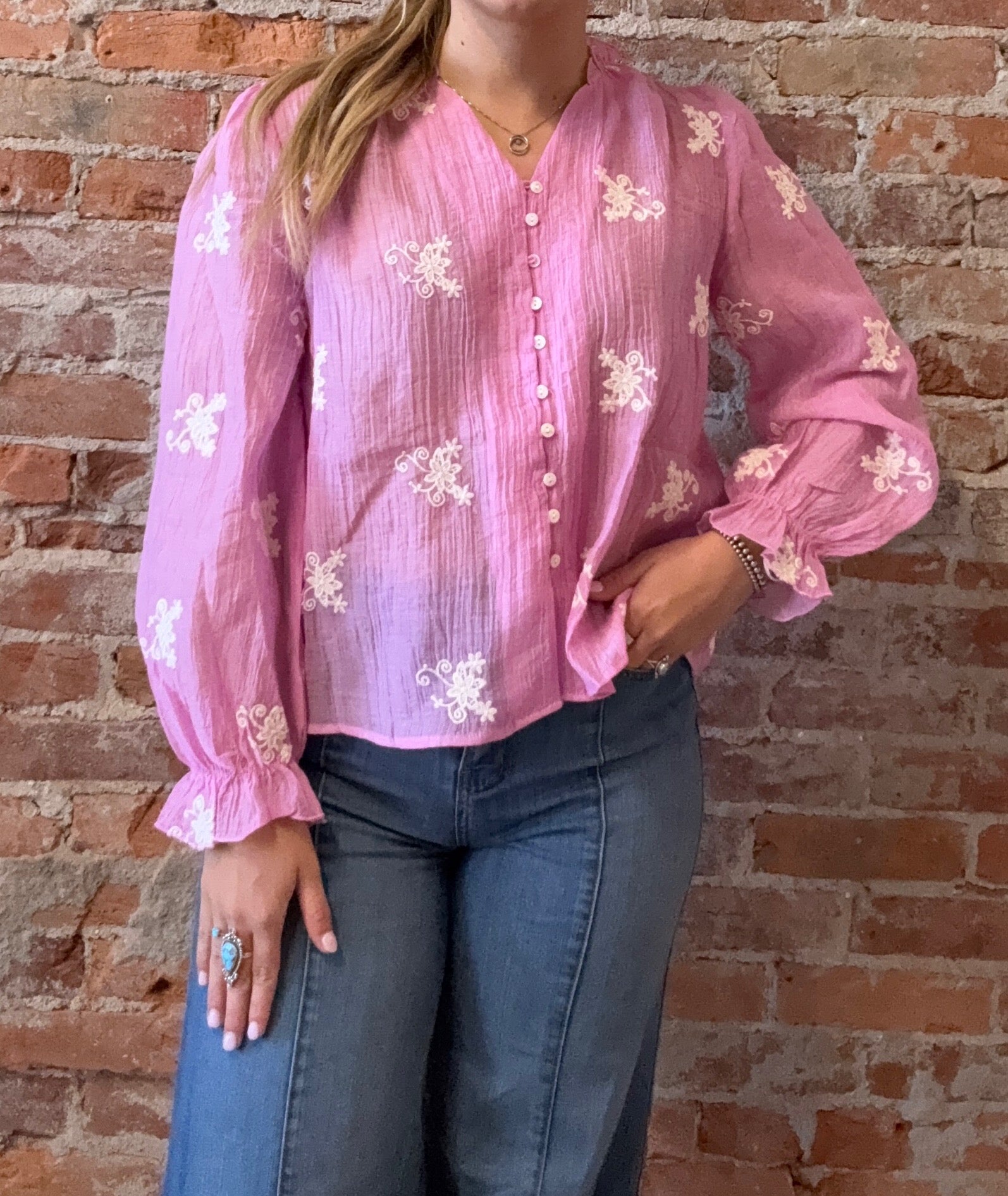 Nellie Pink Knit Long Sleeve Top-Long Sleeves-Molly Bracken-The Funky Zebra Ames, Women's Fashion Boutique in Ames, Iowa