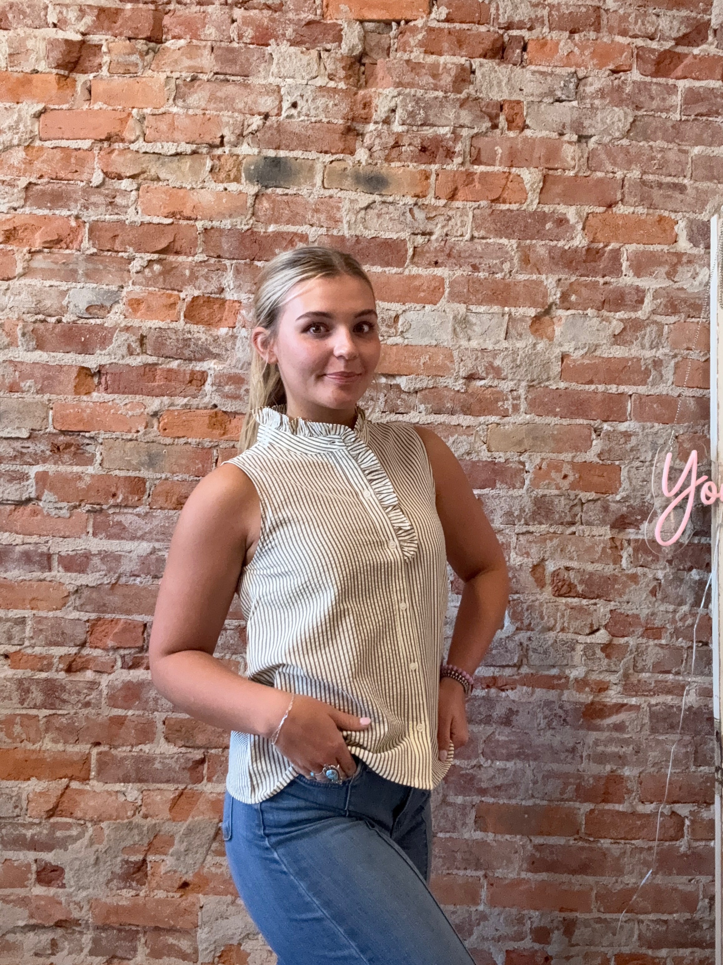 Talia Taupe Tank-apparel-Staccato-The Funky Zebra Ames, Women's Fashion Boutique in Ames, Iowa