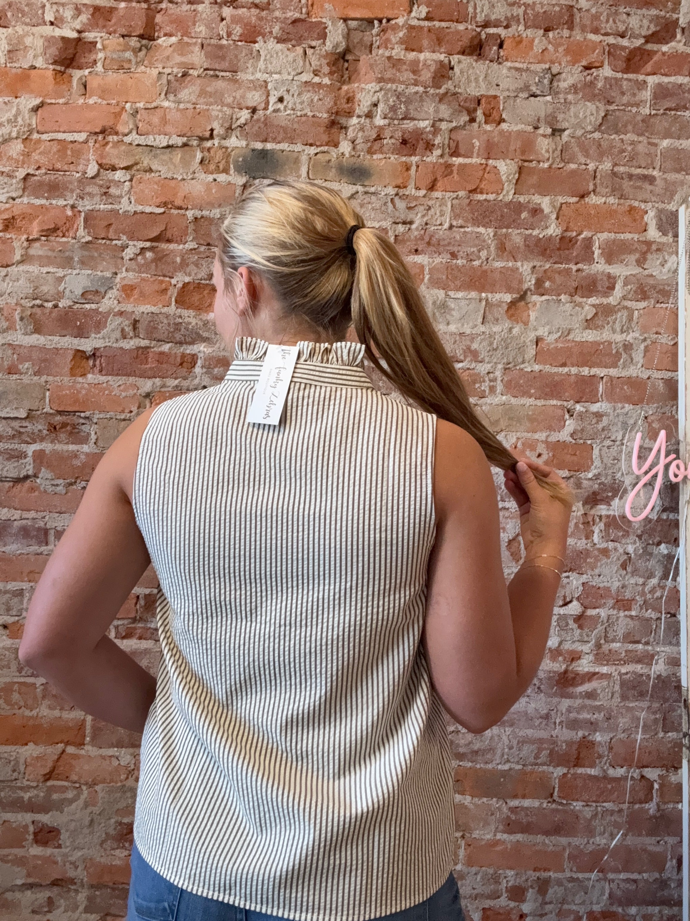Talia Taupe Tank-apparel-Staccato-The Funky Zebra Ames, Women's Fashion Boutique in Ames, Iowa