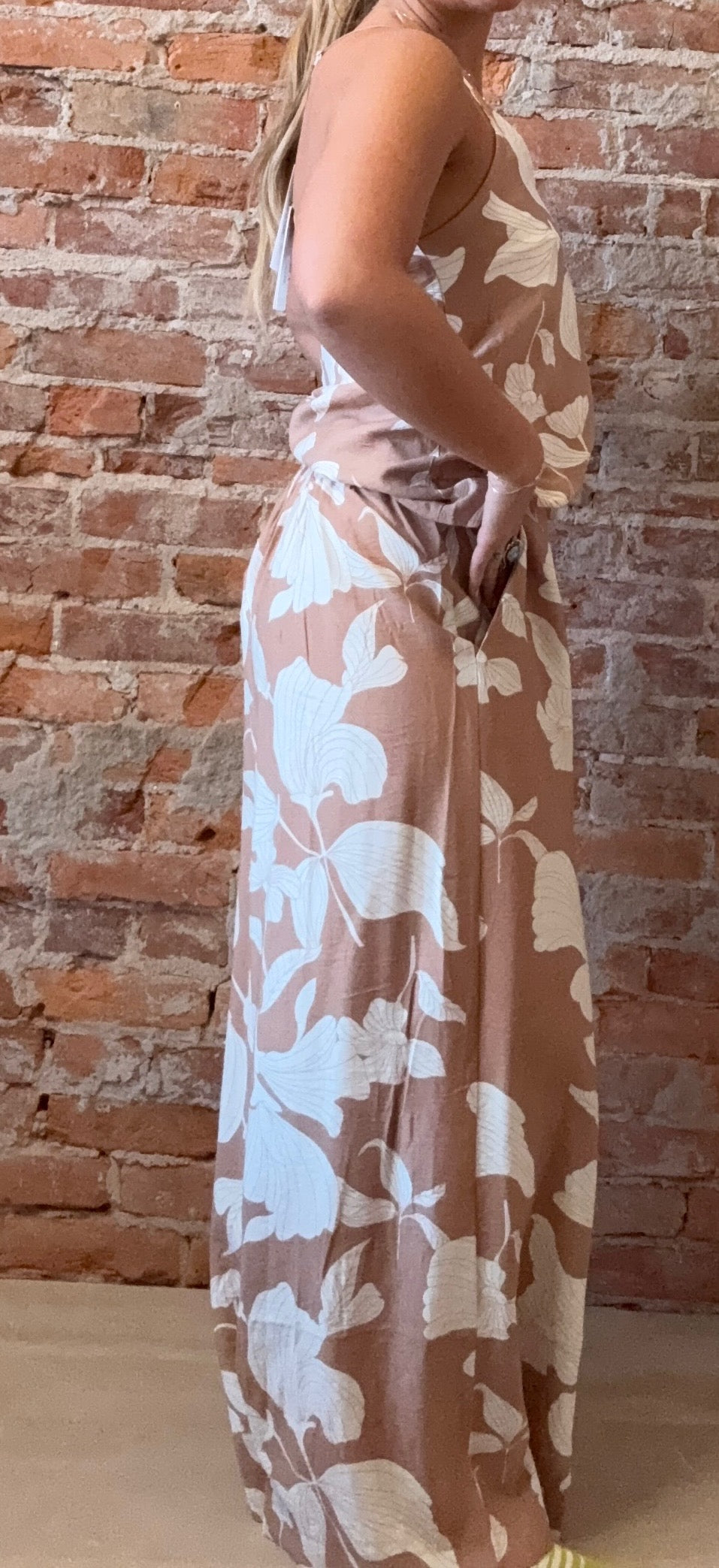 Chloe Beige Printed Pants-Pants-Molly Bracken-The Funky Zebra Ames, Women's Fashion Boutique in Ames, Iowa