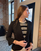 Baylor Notched Collar Blazer-apparel-Doe and Rae-The Funky Zebra Ames, Women's Fashion Boutique in Ames, Iowa