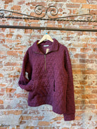 Hattie Half Zip Sweatshirt-apparel-Staccato-The Funky Zebra Ames, Women's Fashion Boutique in Ames, Iowa