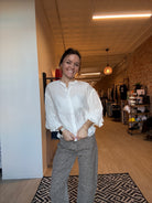 Shiloh White Puff Sleeve Top-Short Sleeves-fate-The Funky Zebra Ames, Women's Fashion Boutique in Ames, Iowa