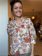 Floral Fun Blouse-Long Sleeves-fate-The Funky Zebra Ames, Women's Fashion Boutique in Ames, Iowa