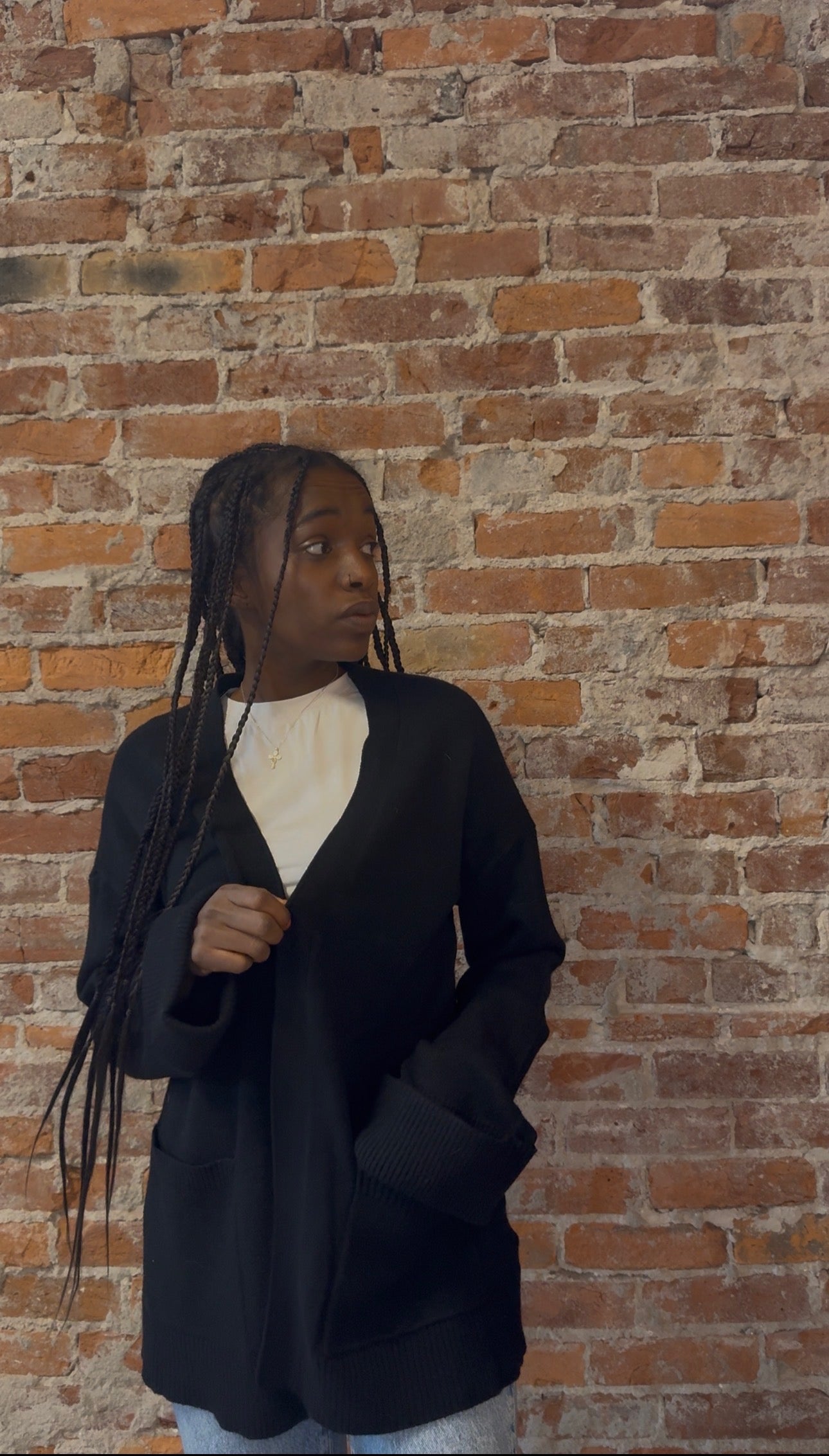 Mattie Black Cardigan-Cardigans-Charlie-The Funky Zebra Ames, Women's Fashion Boutique in Ames, Iowa