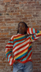 Sassy Striped Funnel Neck-Sweaters-APNY-The Funky Zebra Ames, Women's Fashion Boutique in Ames, Iowa