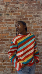 Sassy Striped Funnel Neck-Sweaters-APNY-The Funky Zebra Ames, Women's Fashion Boutique in Ames, Iowa