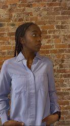 Sarah Cuffed Sleeve Shirt-Long Sleeves-Be Cool-The Funky Zebra Ames, Women's Fashion Boutique in Ames, Iowa