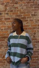 STRIPED RUGBY SWEATER-Long Sleeves-&MERCI-The Funky Zebra Ames, Women's Fashion Boutique in Ames, Iowa