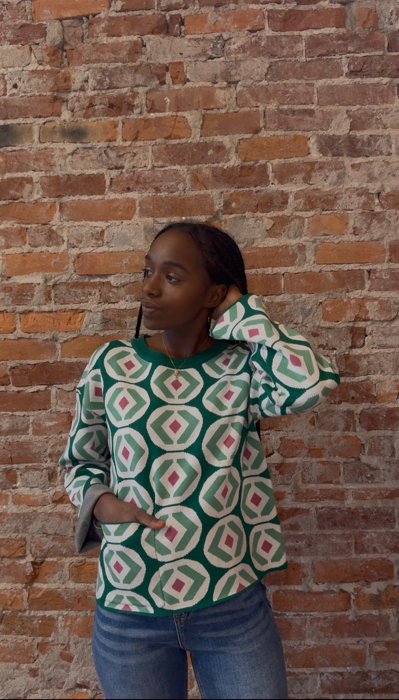 Emmie Abstract Sweater-Sweaters-APNY-The Funky Zebra Ames, Women's Fashion Boutique in Ames, Iowa