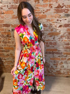 Trea Multicolord Zip Front Dress-Dresses-fate-The Funky Zebra Ames, Women's Fashion Boutique in Ames, Iowa