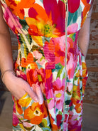 Trea Multicolord Zip Front Dress-Dresses-fate-The Funky Zebra Ames, Women's Fashion Boutique in Ames, Iowa