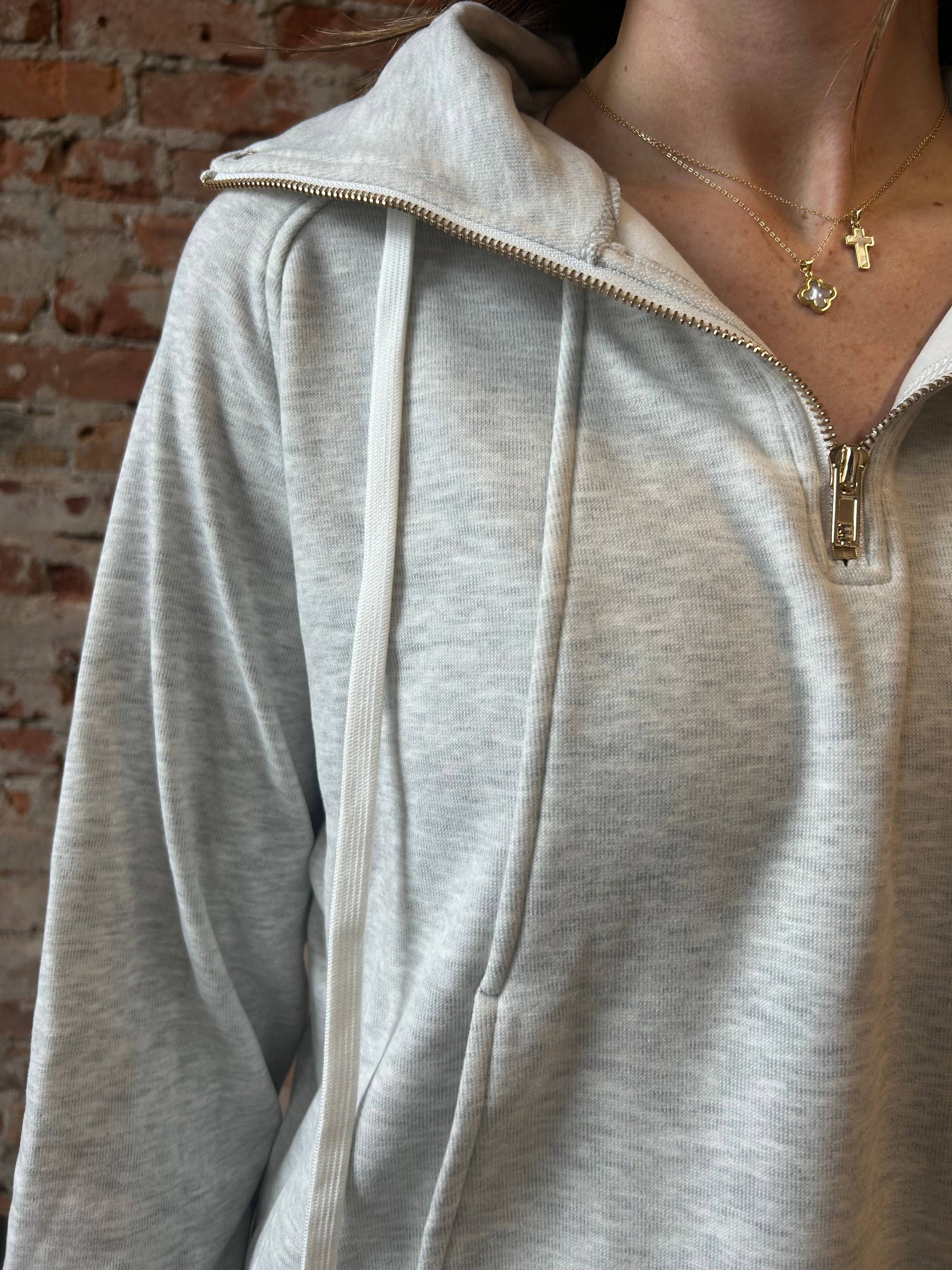 Daphne Funnel Neck Sweatshirt-apparel-Cozy Co-The Funky Zebra Ames, Women's Fashion Boutique in Ames, Iowa