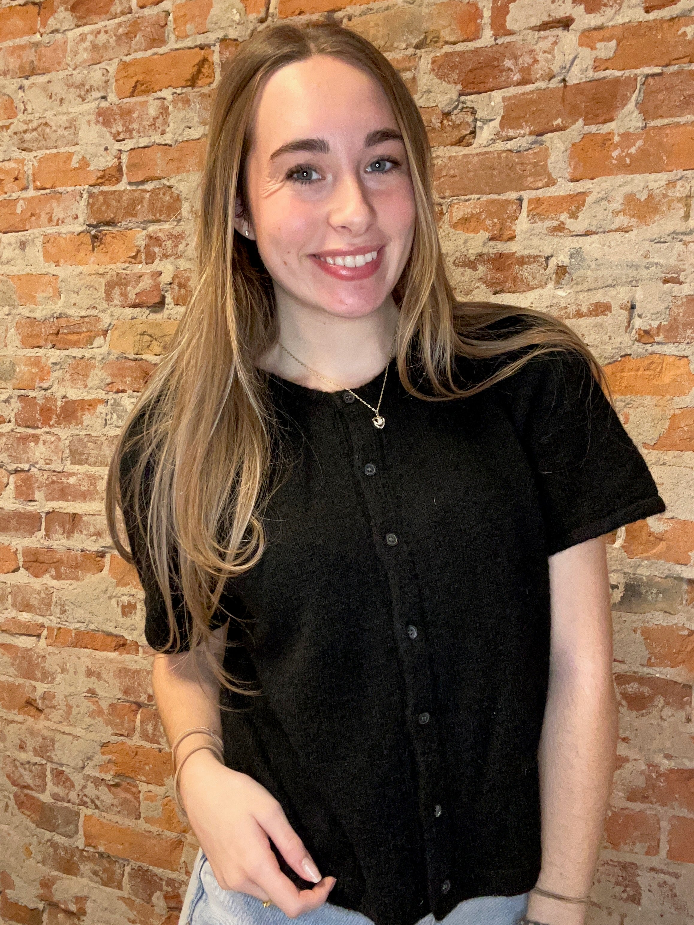 Jackie Short Sleeve Cardigan-Short Sleeves-&MERCI-The Funky Zebra Ames, Women's Fashion Boutique in Ames, Iowa