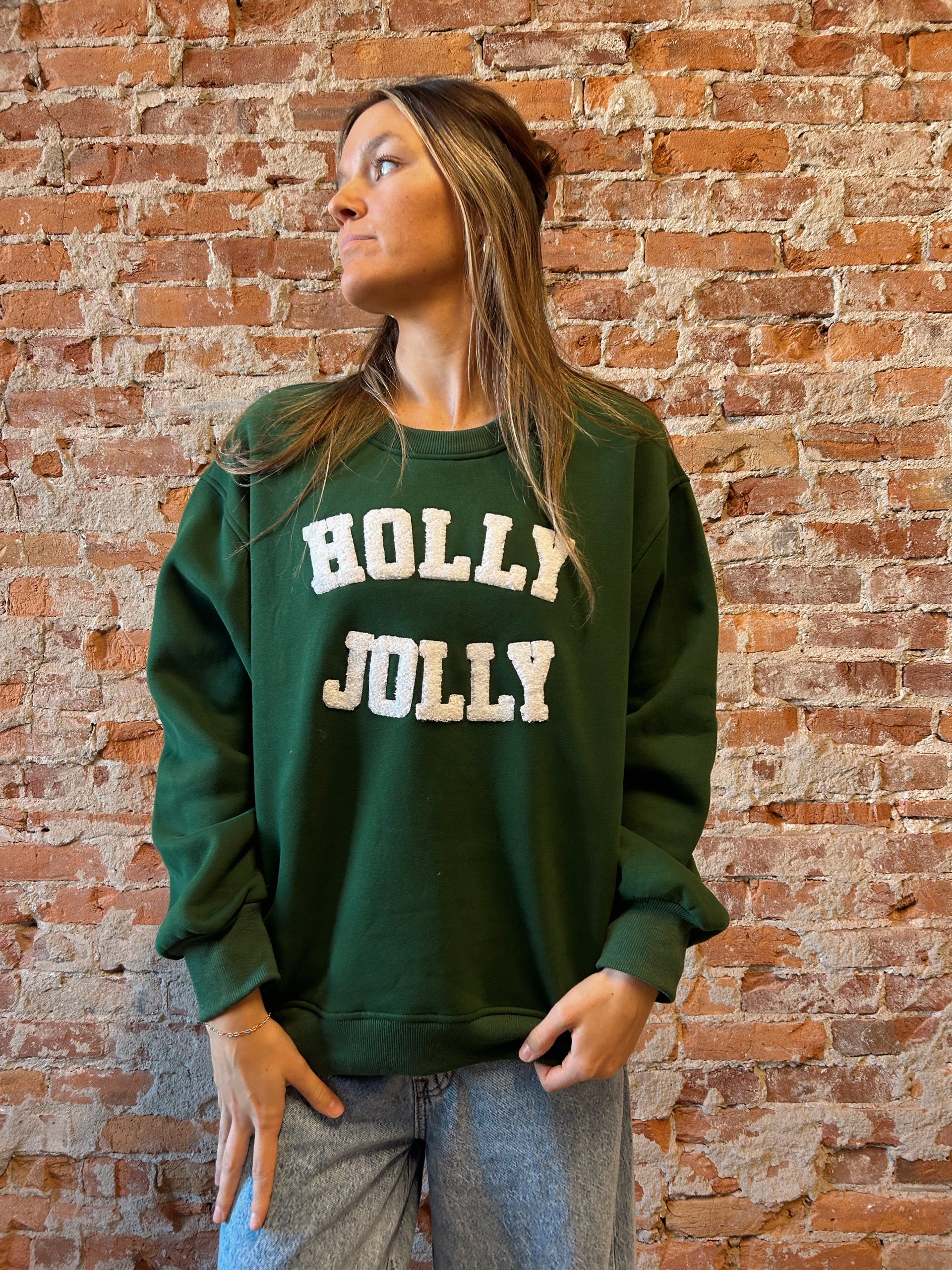 Holly Jolly Sweatshirt-2 Colors!-Panache Accessories-The Funky Zebra Ames, Women's Fashion Boutique in Ames, Iowa