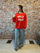 Holly Jolly Sweatshirt-2 Colors!-Panache Accessories-The Funky Zebra Ames, Women's Fashion Boutique in Ames, Iowa