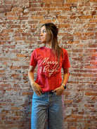 Merry & Bright Tee-Graphic Tee's-Southern Fried-The Funky Zebra Ames, Women's Fashion Boutique in Ames, Iowa