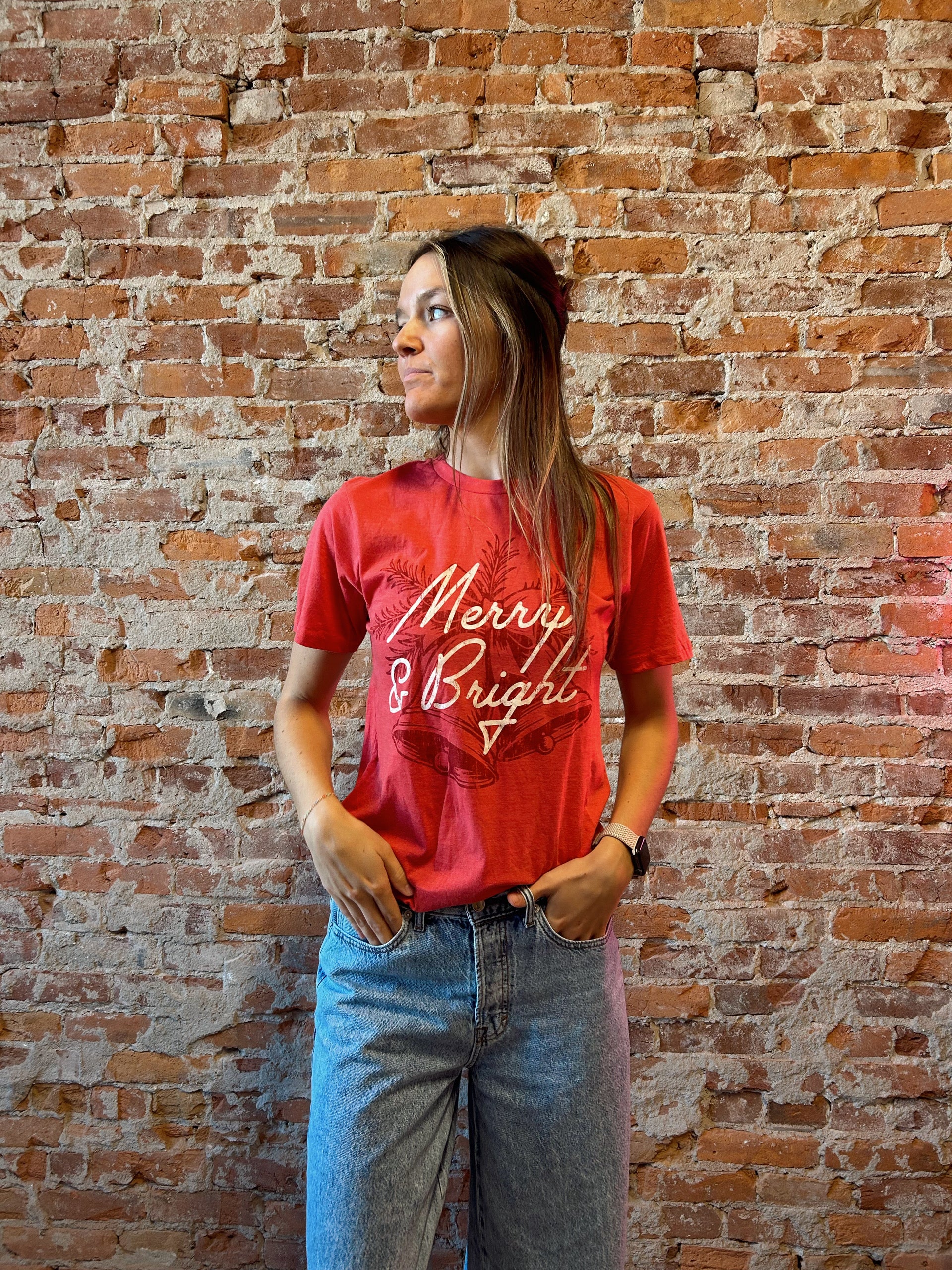 Merry & Bright Tee-Graphic Tee's-Southern Fried-The Funky Zebra Ames, Women's Fashion Boutique in Ames, Iowa