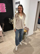 Sophie French Terry Color block Top-Sweatshirt-Doe and Rae-The Funky Zebra Ames, Women's Fashion Boutique in Ames, Iowa