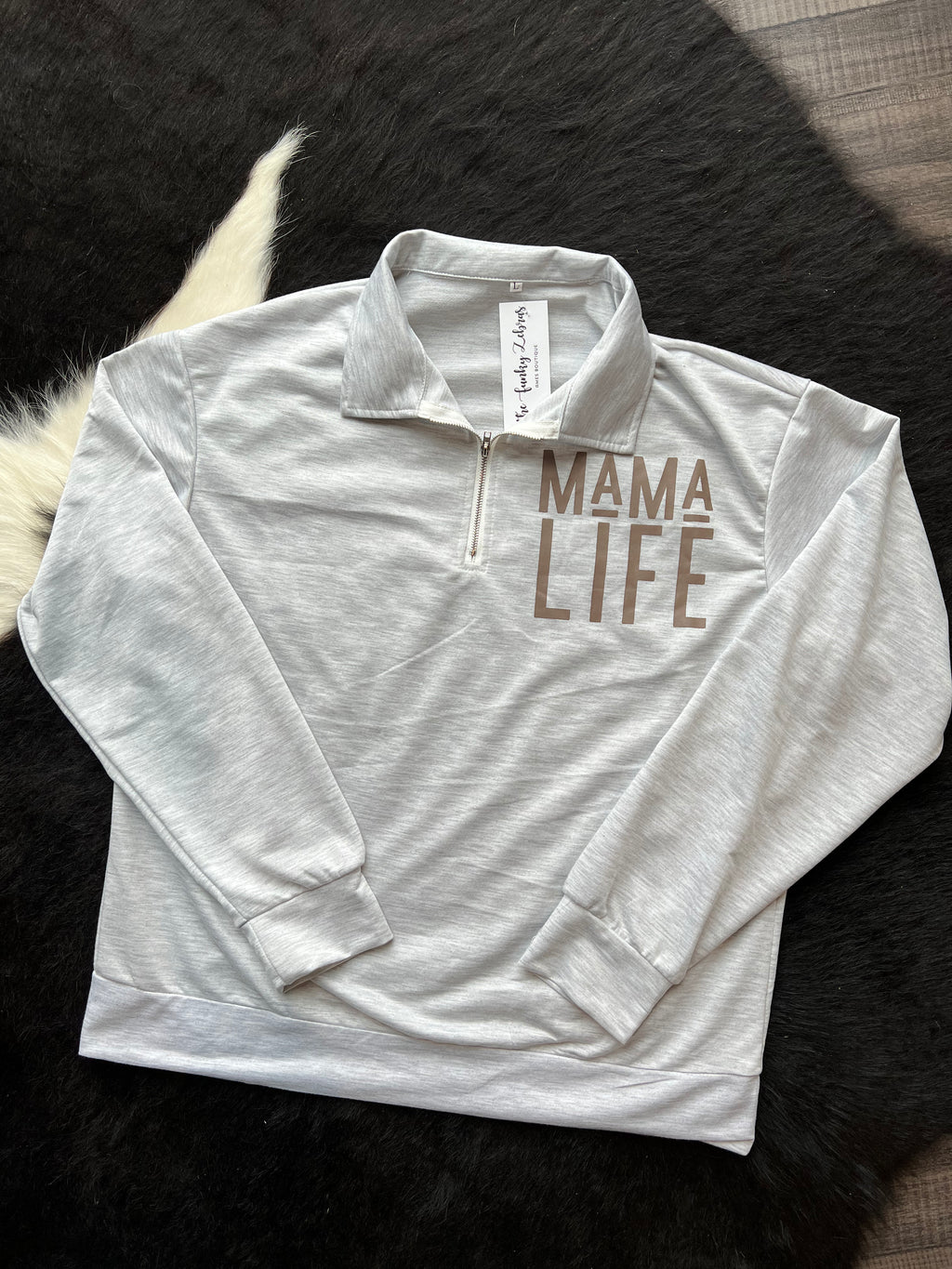 MS Mama Life Zip Sweatshirt-The Funky Zebra Ames-The Funky Zebra Ames, Women's Fashion Boutique in Ames, Iowa