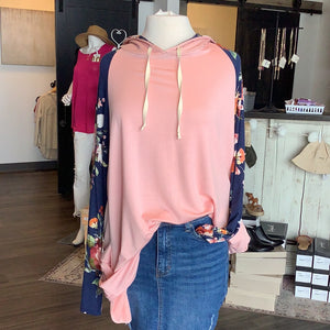MN Floral Peach/Navy Hoodie