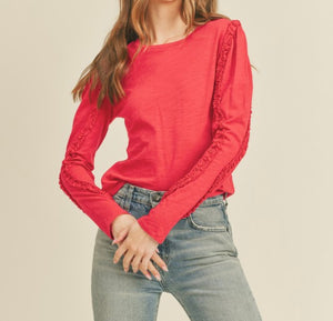 MN Raspberry Ruffle Top