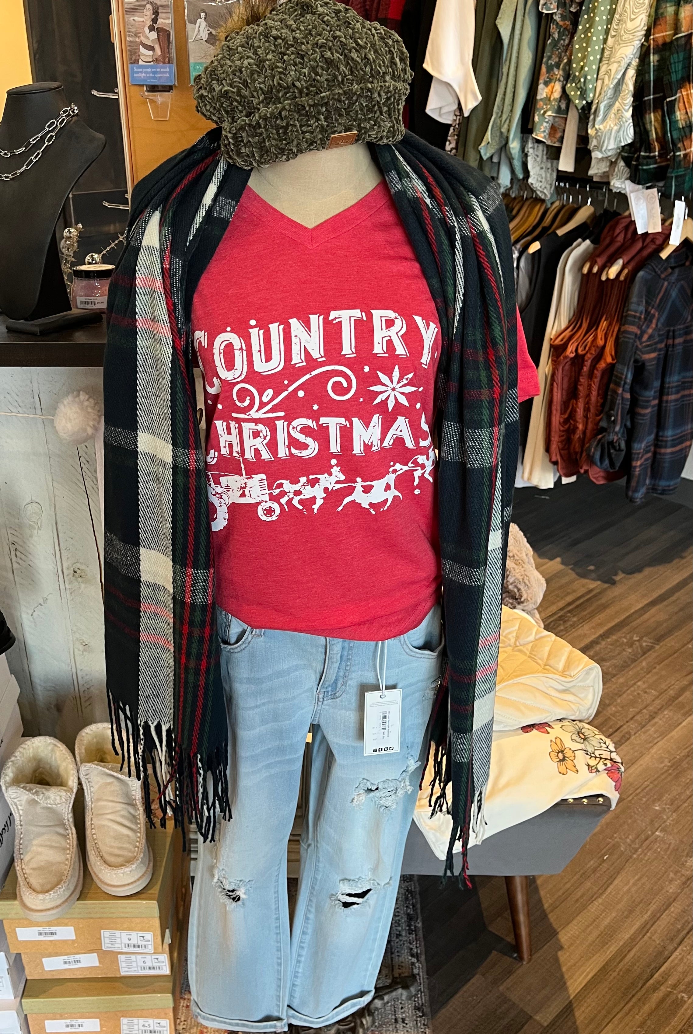 MN Country Christmas Tee-Graphic Tee's-Whiskey Wrangler-The Funky Zebra Ames, Women's Fashion Boutique in Ames, Iowa