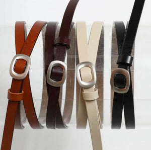 MN Skinny Modern Leather Cinch Belt