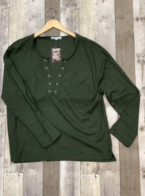 MS Olive V Neck thermal