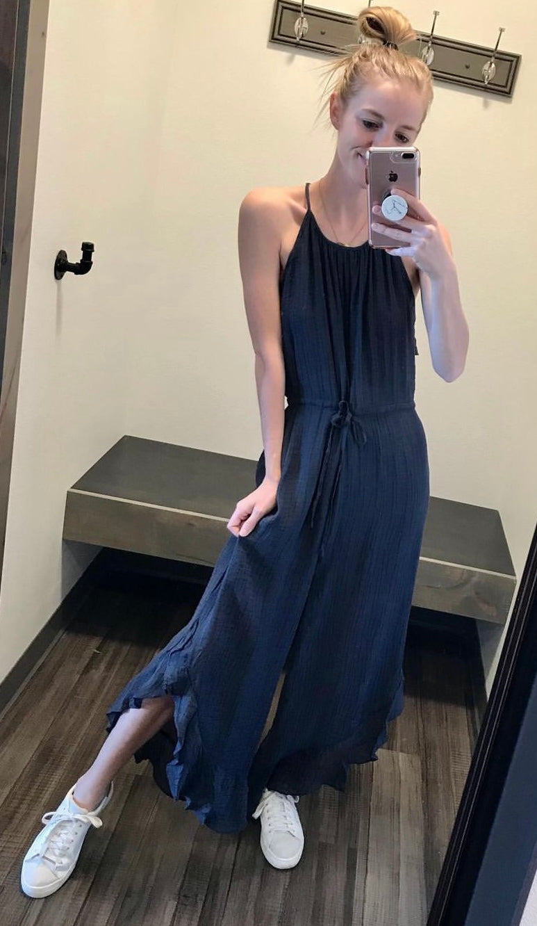 MN Navy Tie Jumpsuit