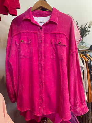 MS Hot pink button up