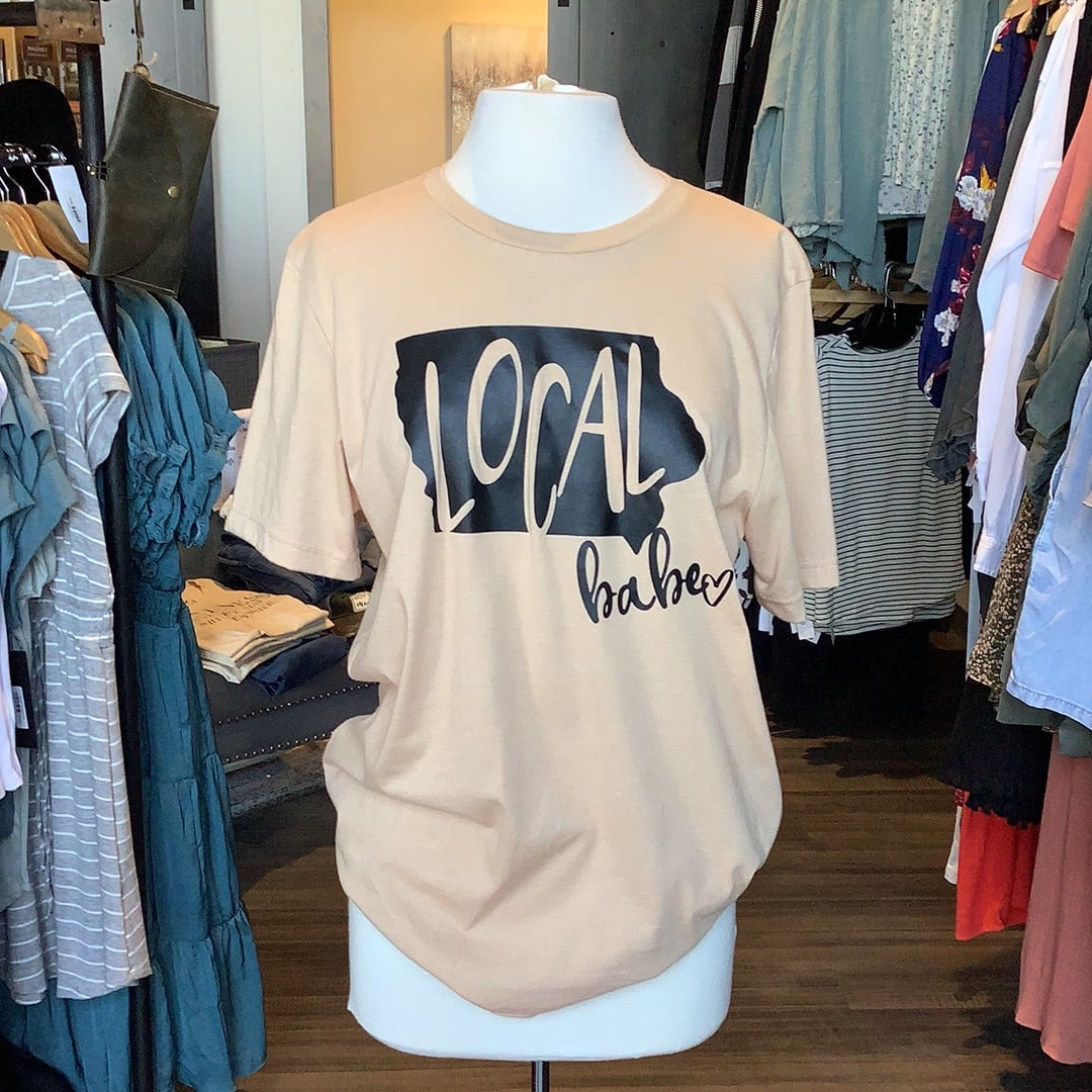 MN Local Babe Tee-Graphic Tee's-The Funky Zebra Ames-The Funky Zebra Ames, Women's Fashion Boutique in Ames, Iowa