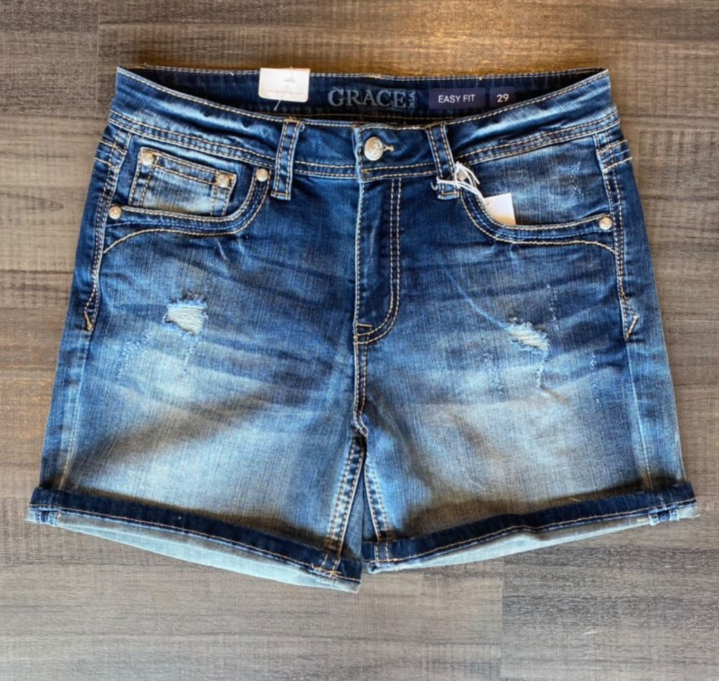 MN Distressed Mid Rise Shorts
